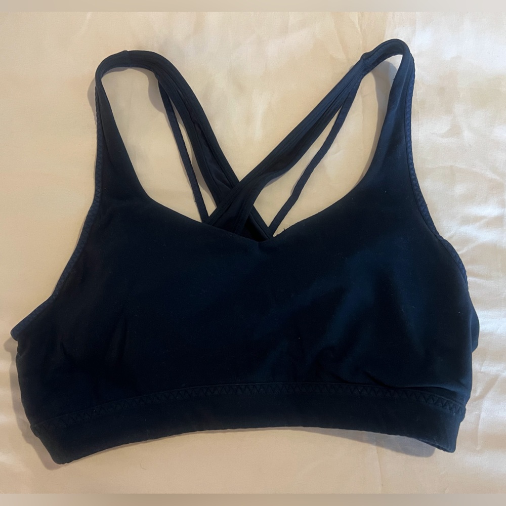 Women's navy blue Strappy sports bra